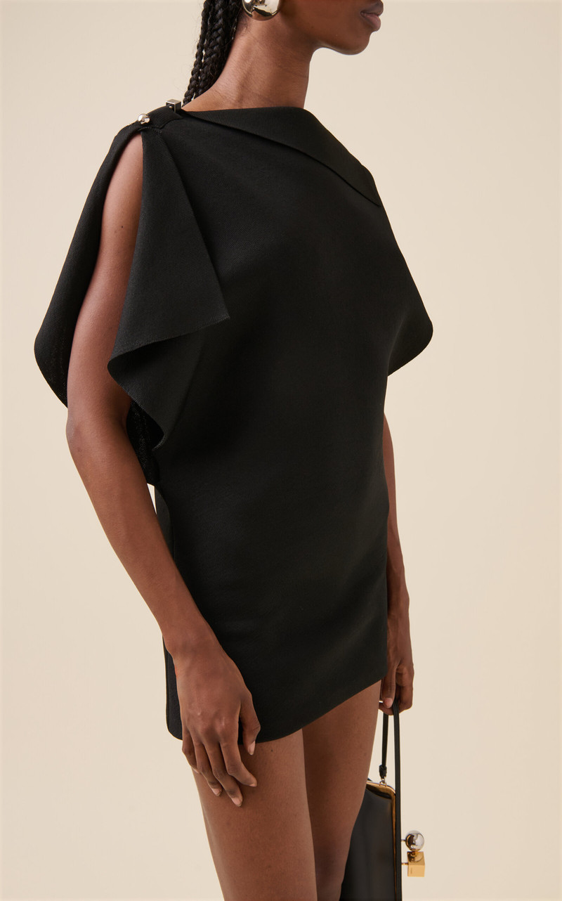 Trapeze Draped Mini Dress black 3