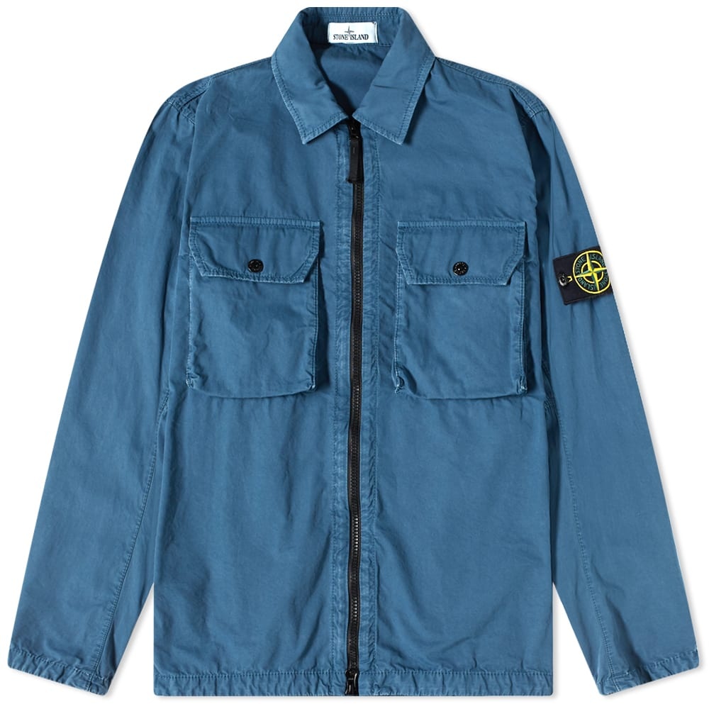 Stone Island 2 Pocket Brushed Cotton Shirt Jacket - 1