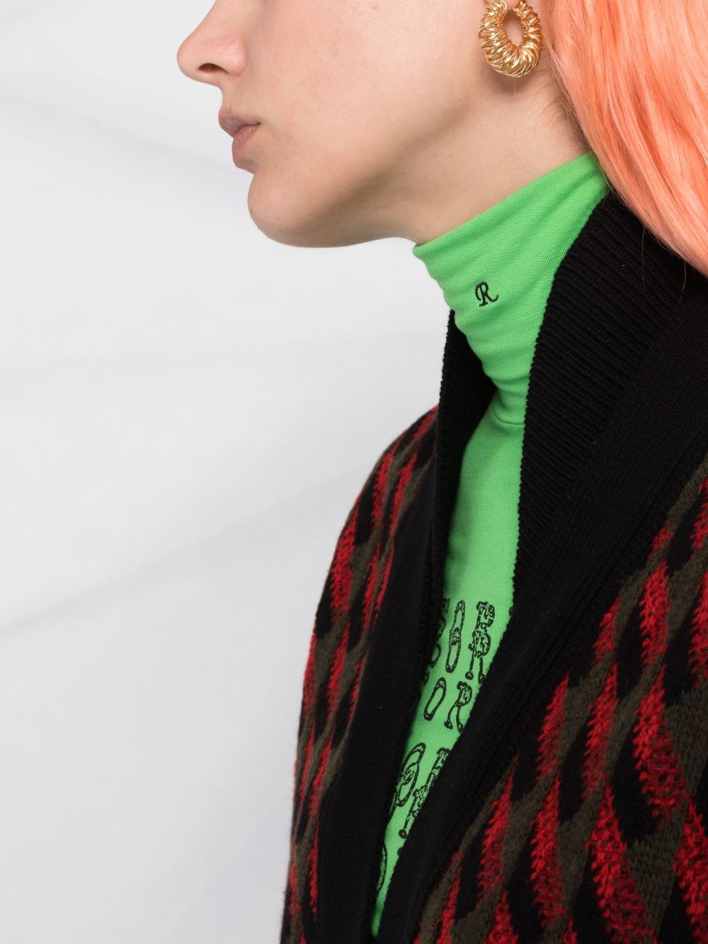 intarsia-knit cardi-coat - 3