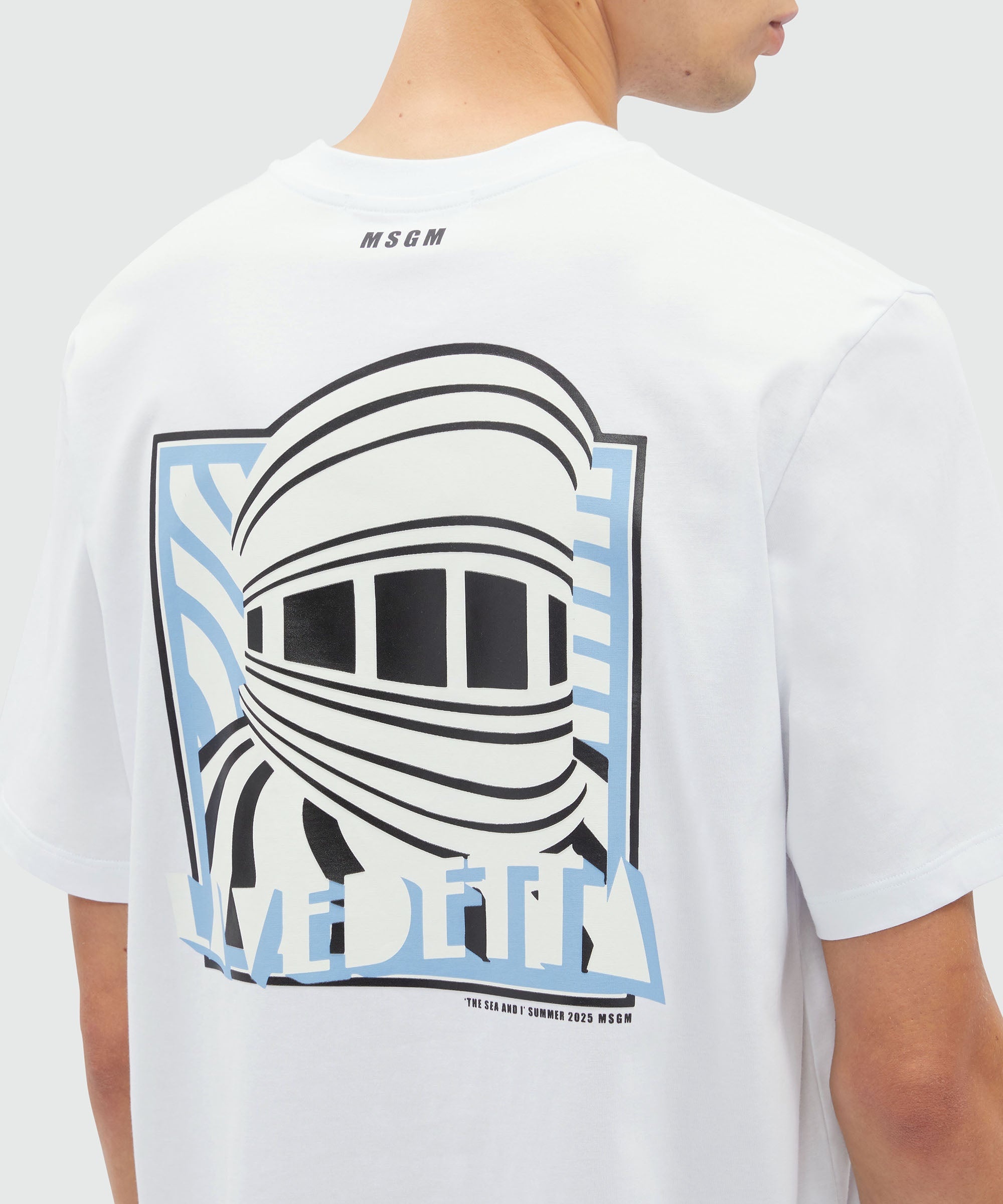 White jersey T-Shirt with "La Vedetta" graphic - 5