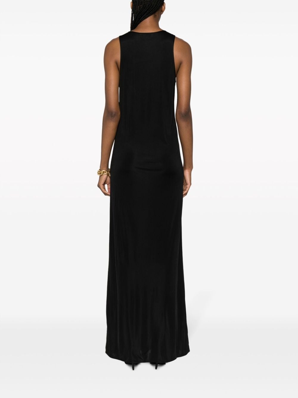 sleeveless high-shine jersey dress - 4