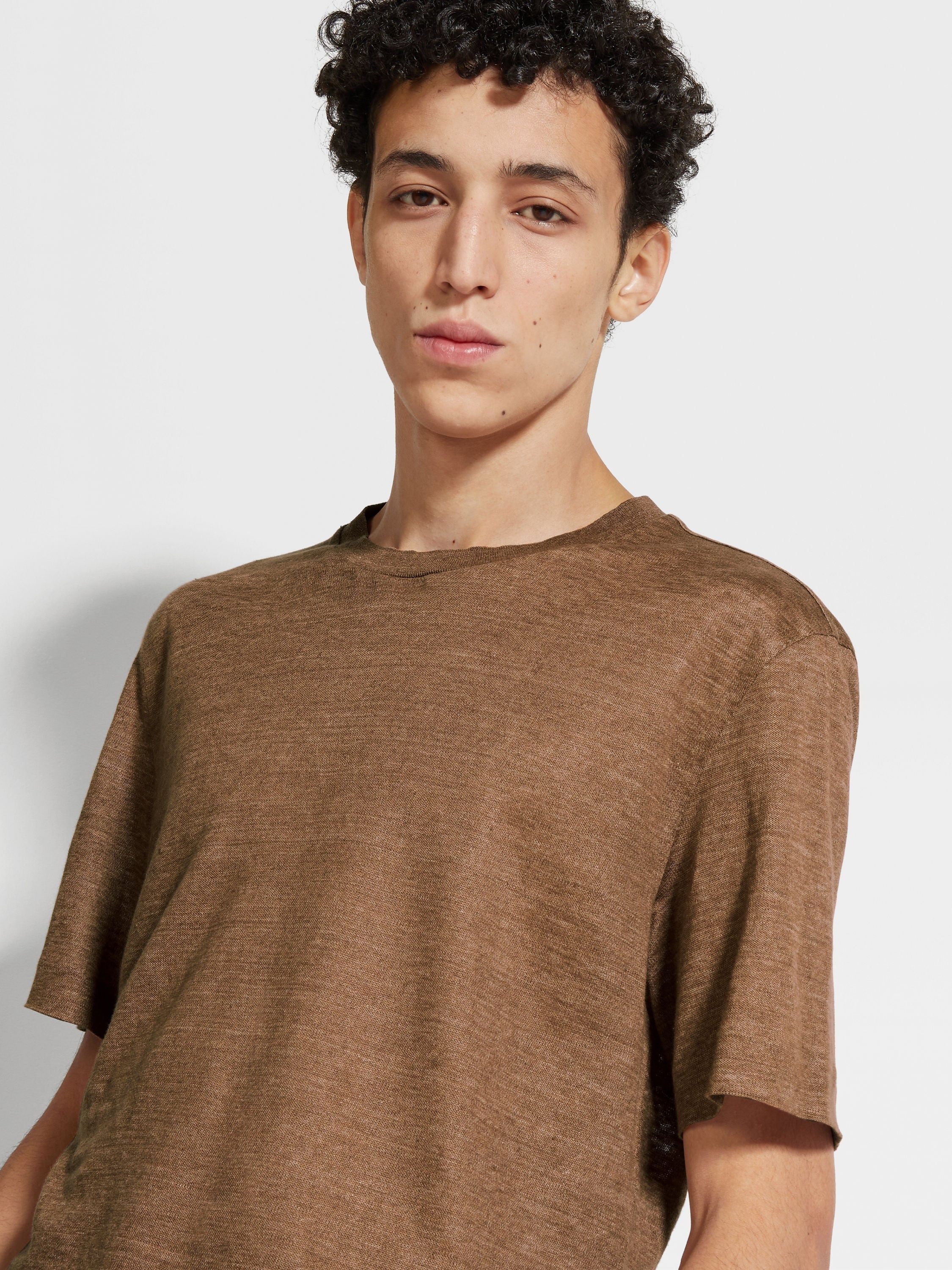 DARK FOLIAGE LINEN T-SHIRT - 2