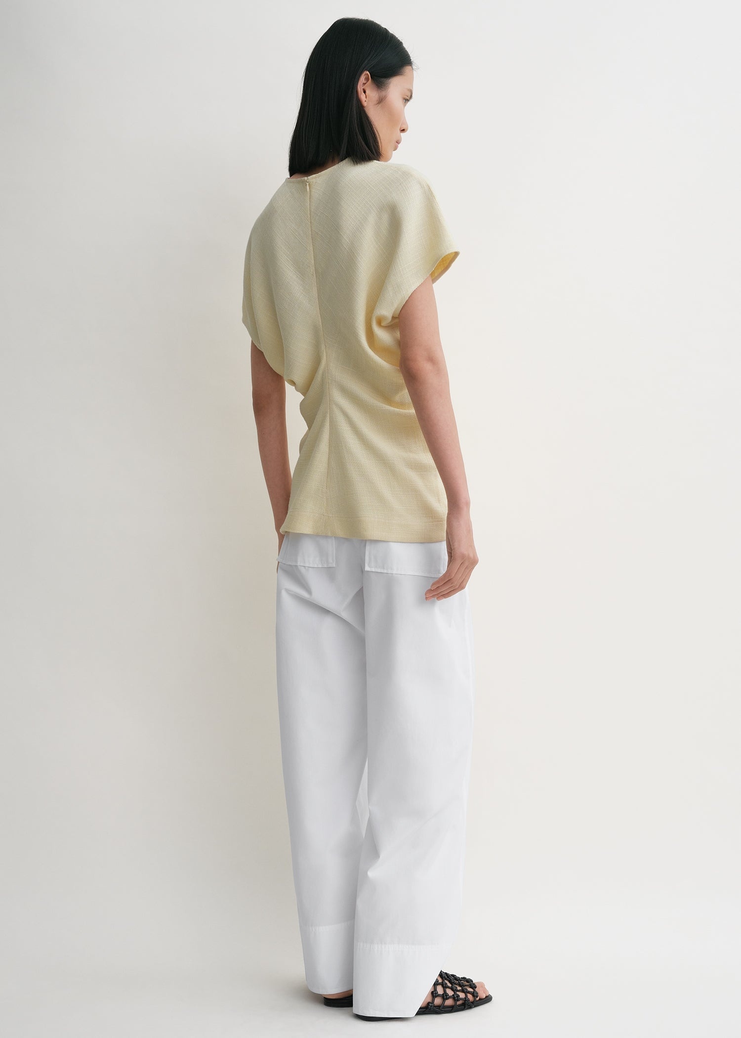 Slouch waist basketweave top straw - 4