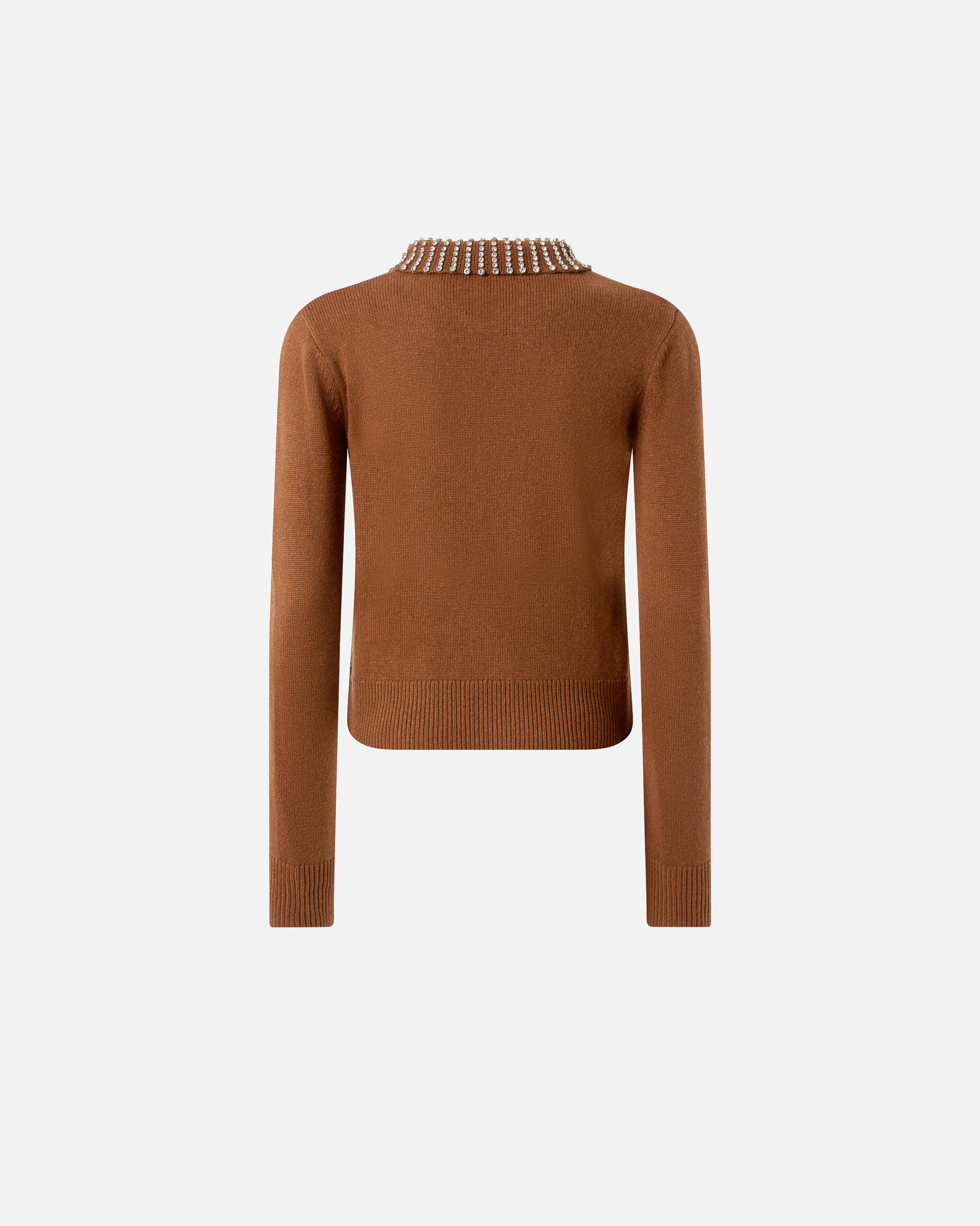SWEATER WITH COLLAR AND RHINESTONES - 2