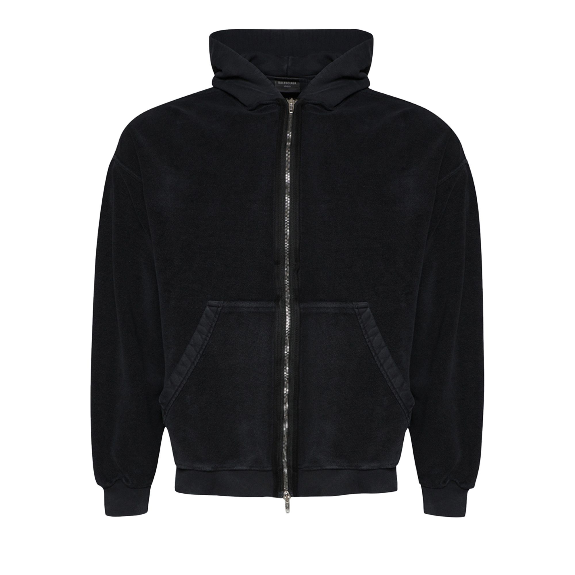 Balenciaga Inside Out Zip-Up Hoodie 'Faded Black' - 1