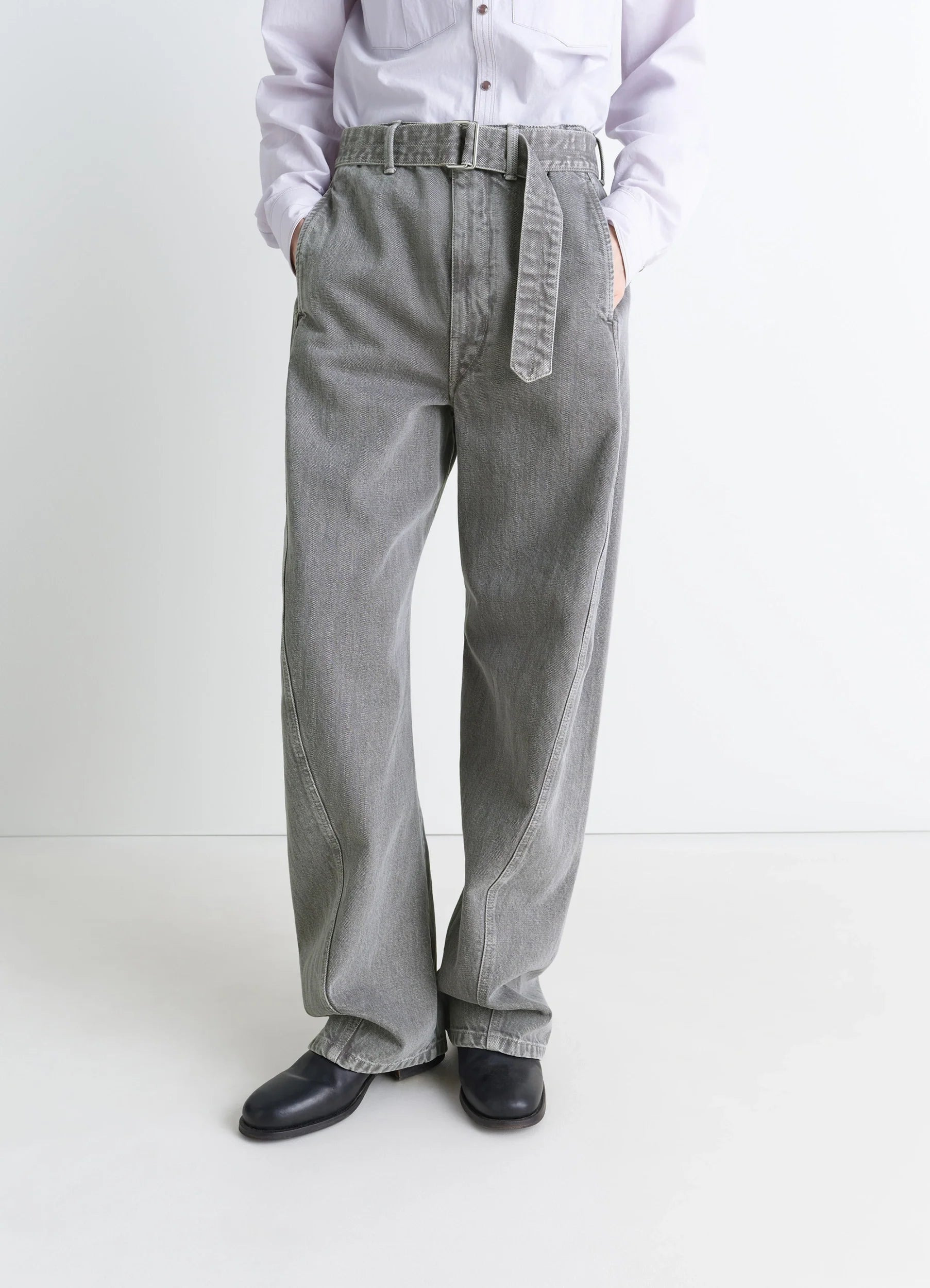 TWISTED BELTED PANTS - 4
