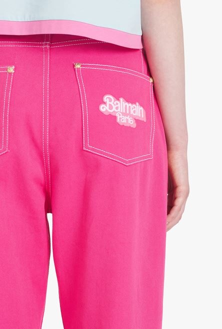 Balmain x Barbie - Boyfriend cut pink jeans - 5