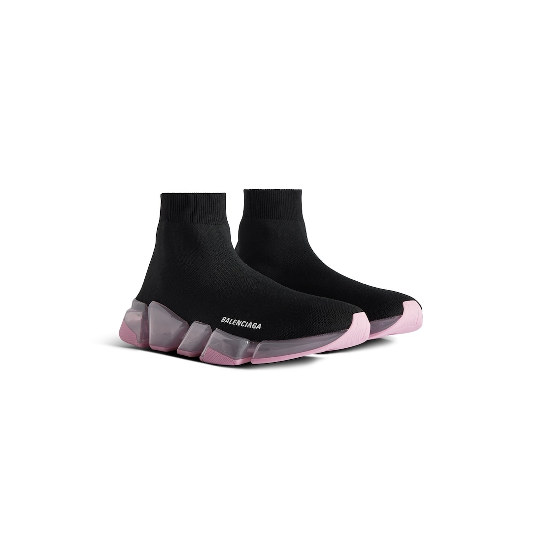 Women's Speed 2.0 Full Clear Sole Recycled Knit Sneaker in Black/rose - 2