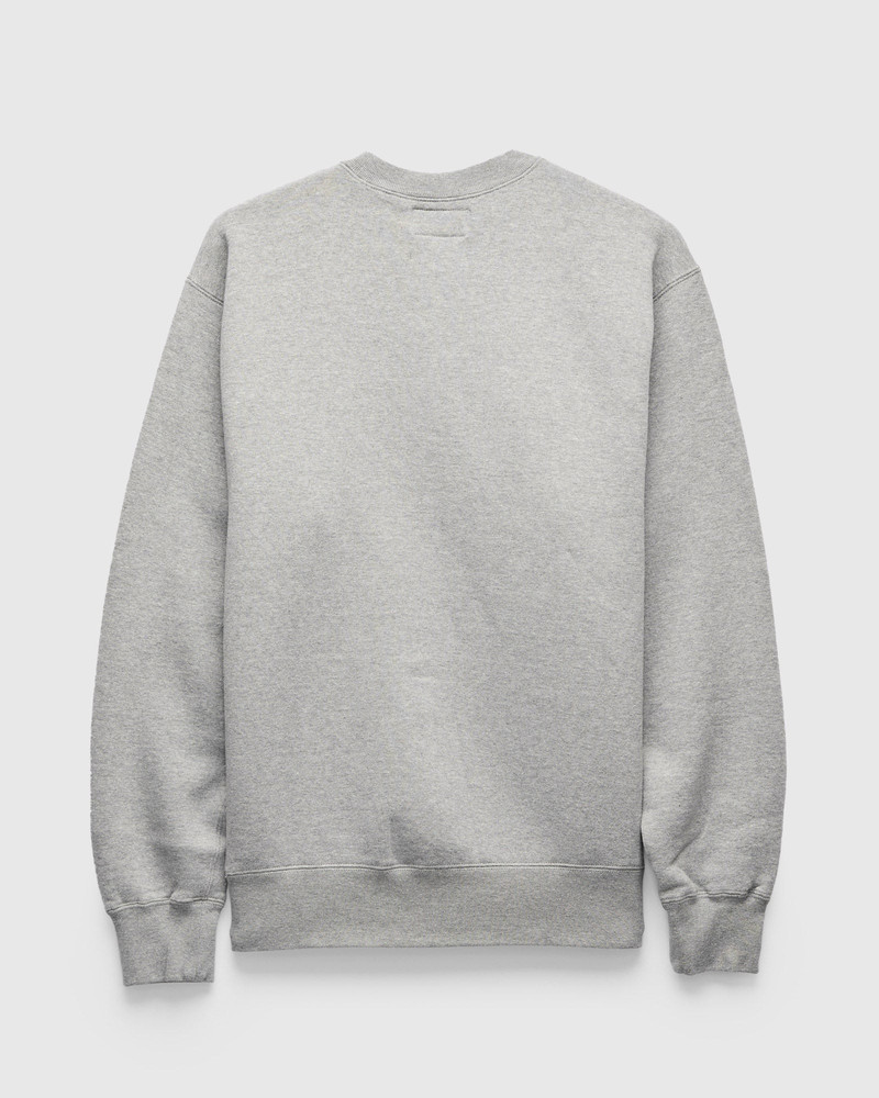 BEAMS PLUS Azuma-Knit Fleece Crewneck Sweater in Heather Grey outlook