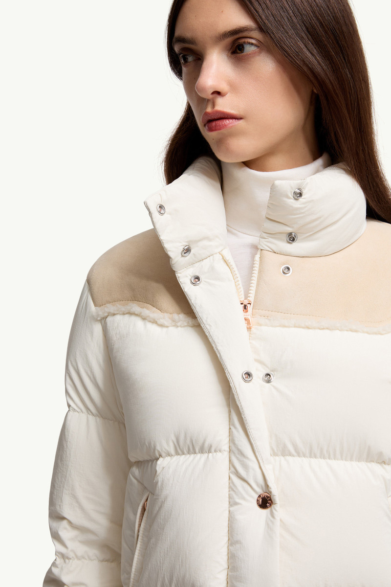 Angelys Suede-Trimmed Short Down Jacket 6