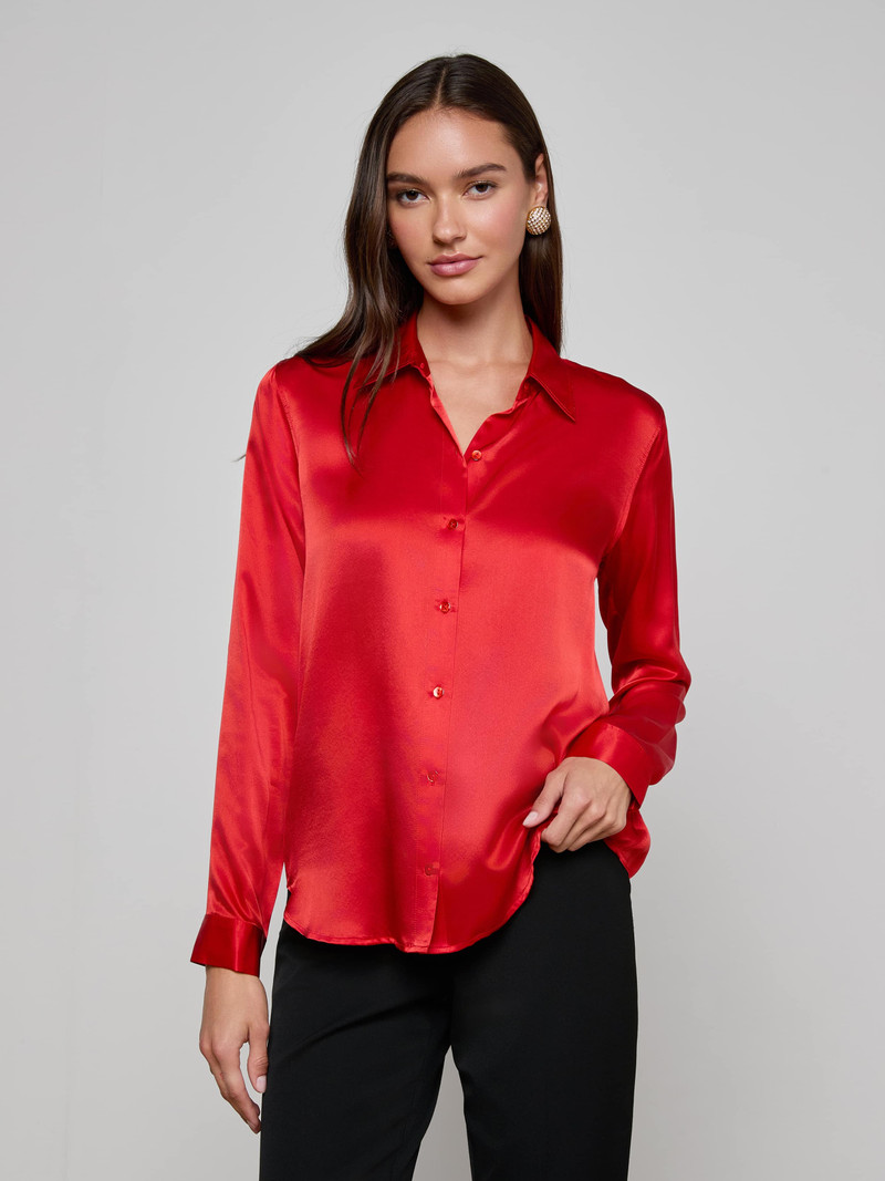 L'AGENCE Tyler Silk Blouse outlook