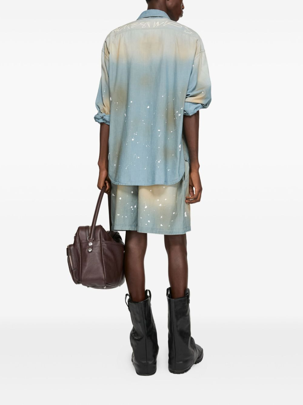 paint-splatter cotton shirt - 3