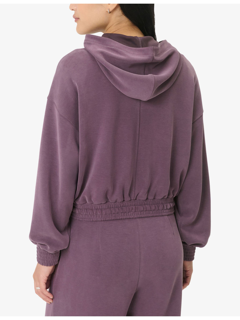 Sand Wash CloudWeight Cropped Stretch-Jersey Hoody 4