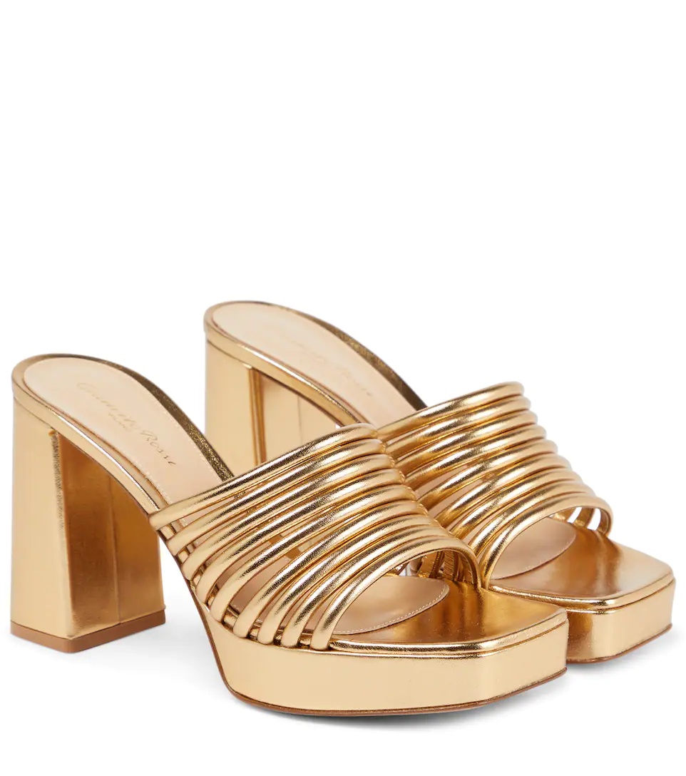 Lena metallic leather sandals - 1