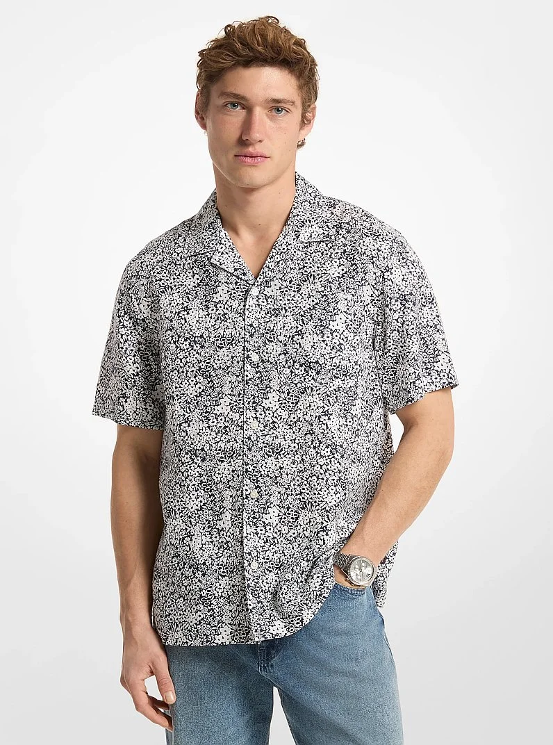 Floral Print Linen Shirt - 1