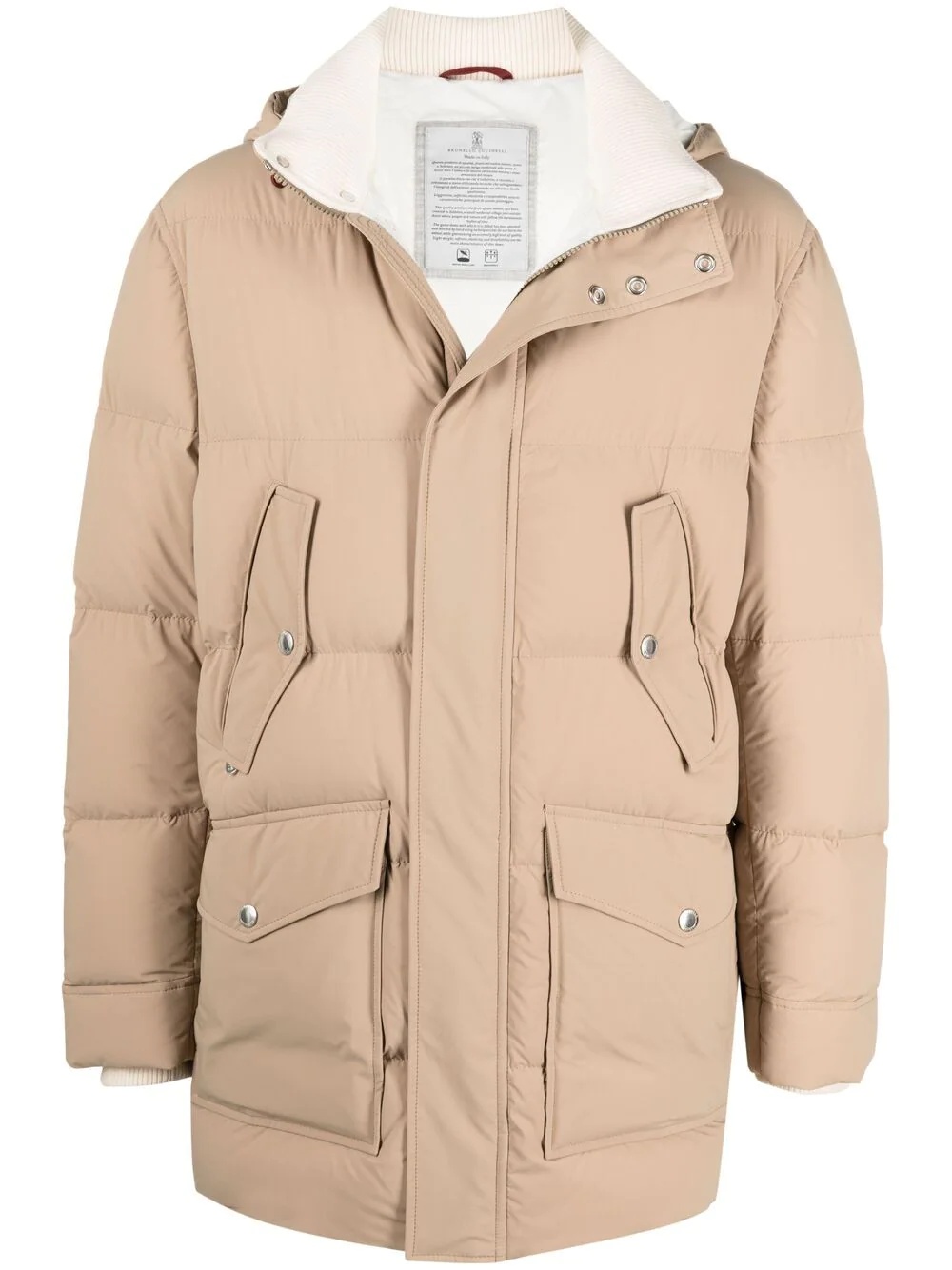 hooded padded down jacket - 1