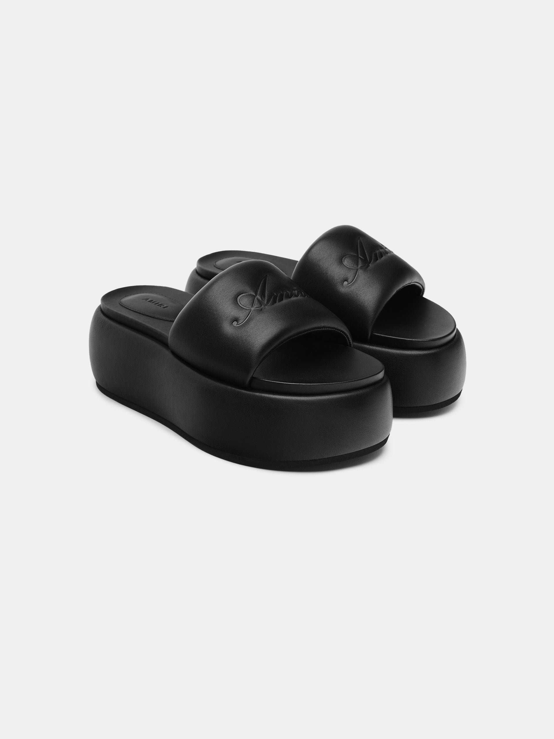【関税込み】AMIRI ブラック Script プラットフォーム サンダル AMIRI WOMEN'S AMIRI SCRIPT PLATFORM SANDAL | REVERSIBLE
