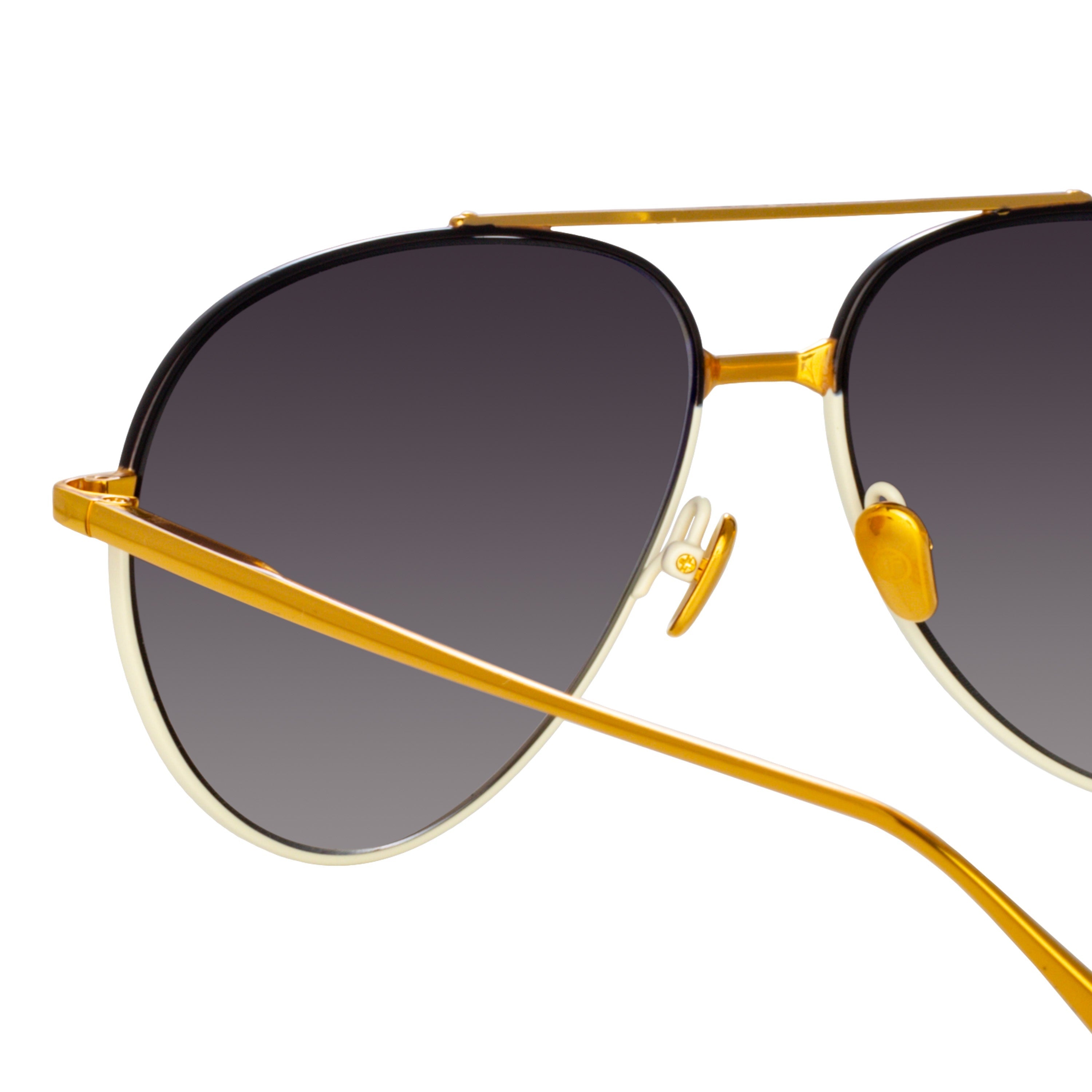 MARCELO AVIATOR SUNGLASSES IN BLACK AND CREAM - 4