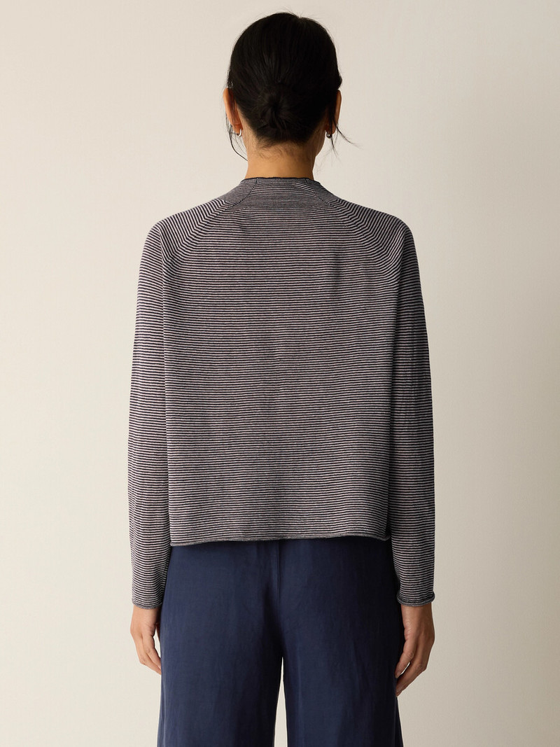 Organic Linen Cotton High Collar Cardigan 4