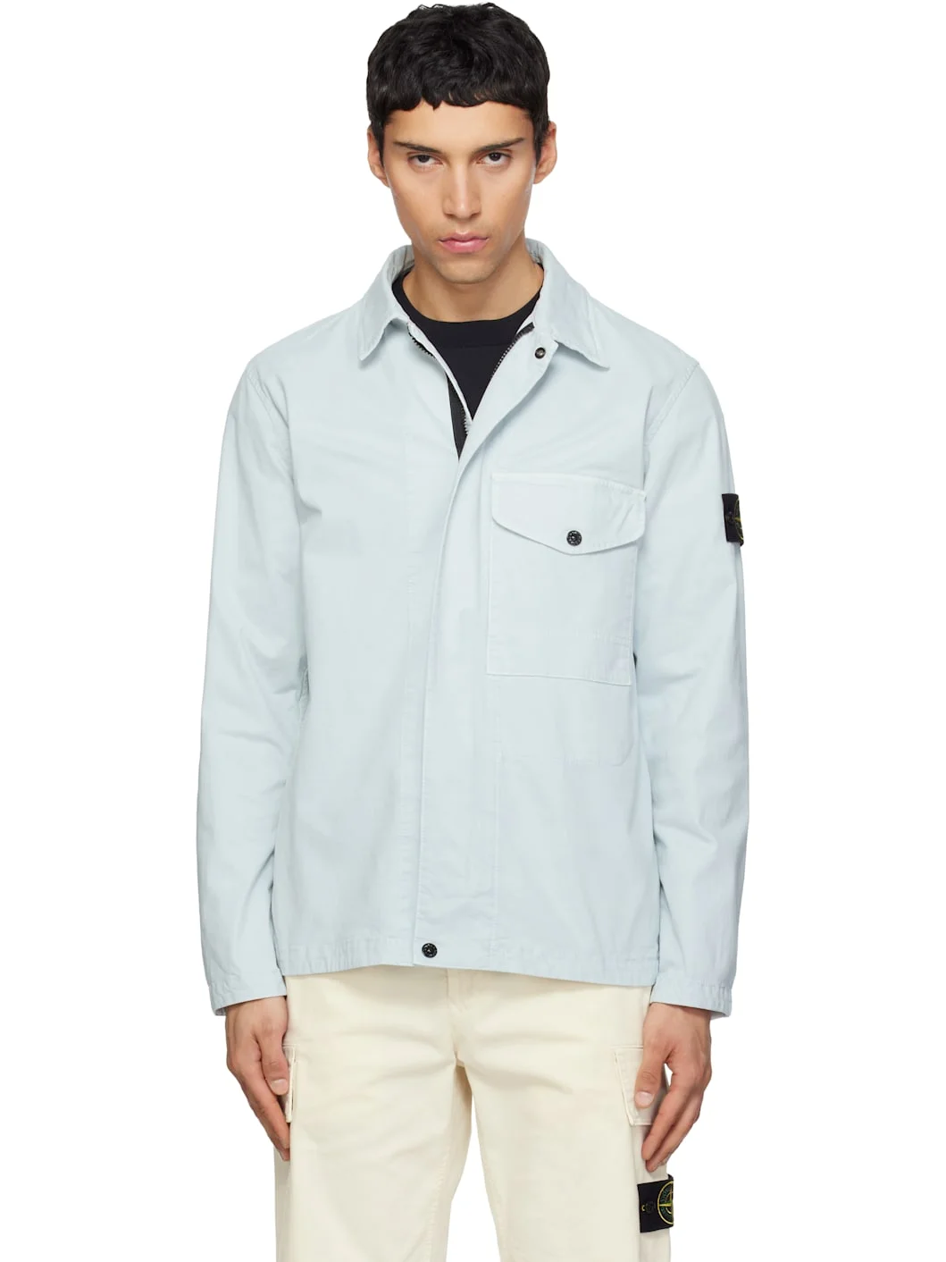 Blue 1200001 Organic Cotton Stretch 'Old' Effect Jacket - 1
