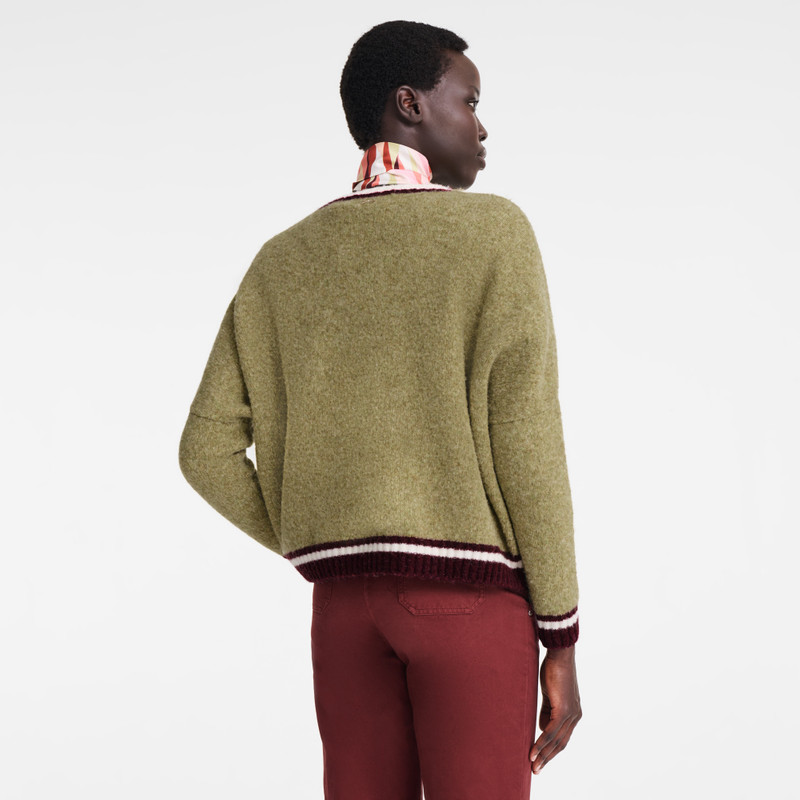 Round collar jumper Pistachio/Burgundy - OTHER 3