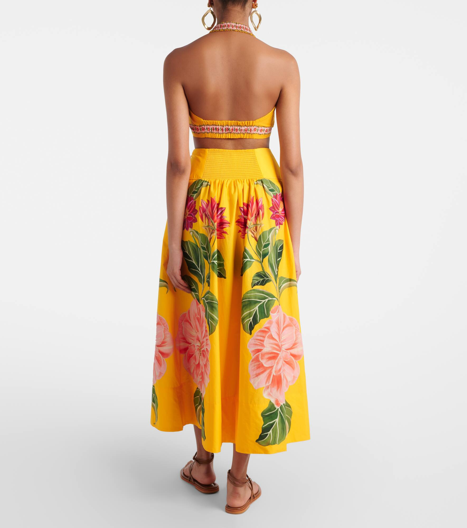 Spring Awakening floral cotton midi skirt - 3