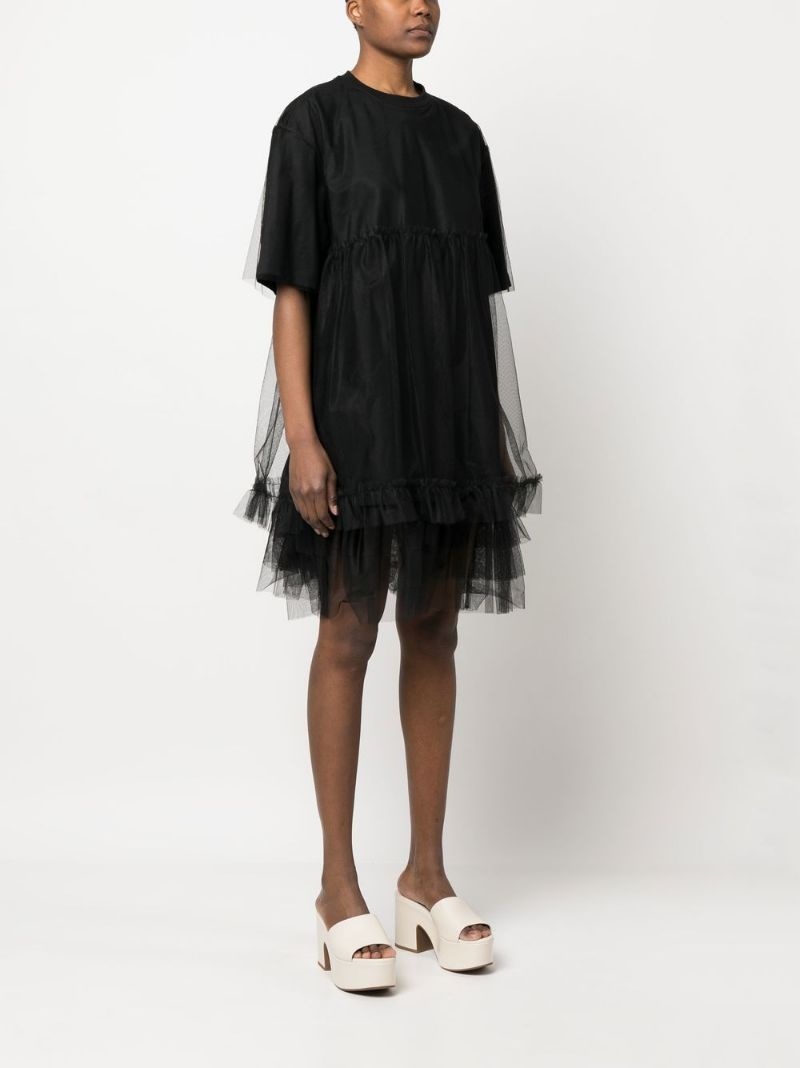 mesh overlay dress - 3