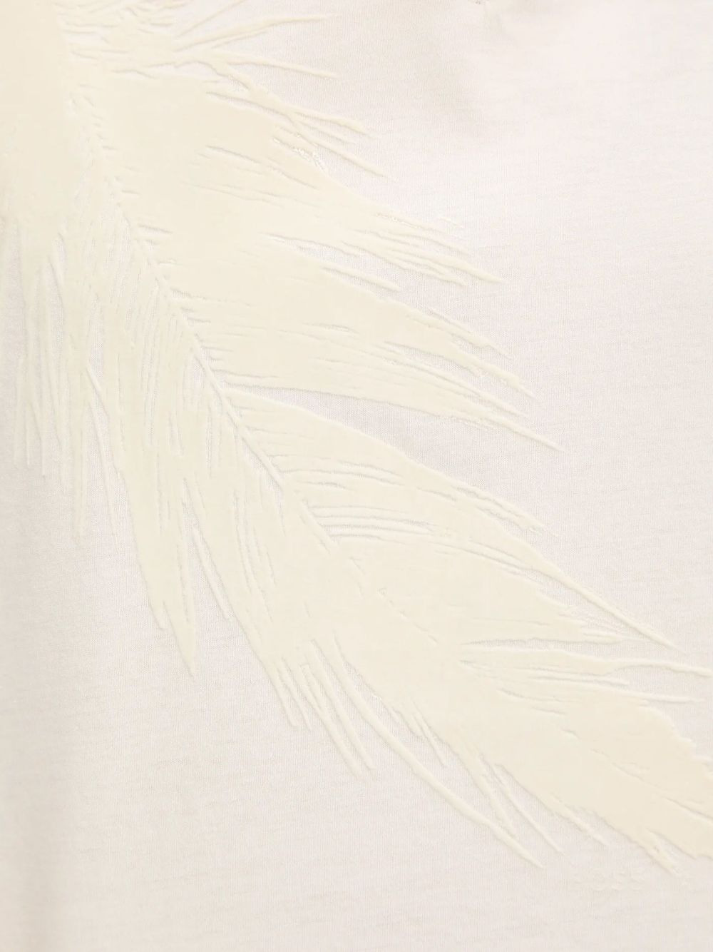 feather-embellished v-neck T-shirt - 5
