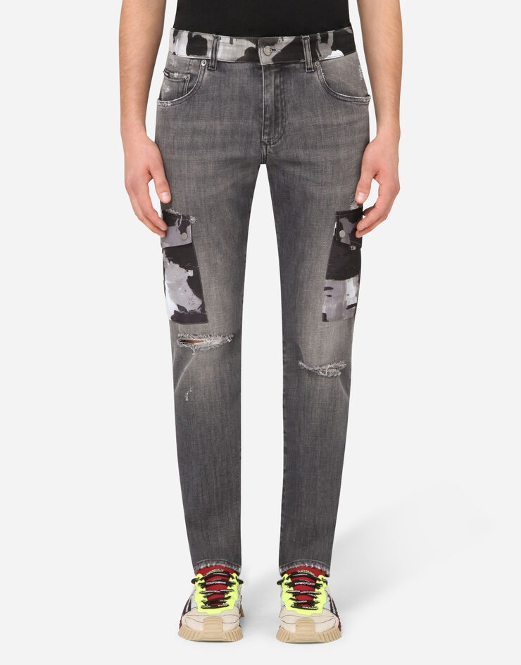 Jeans with camouflage details - 1