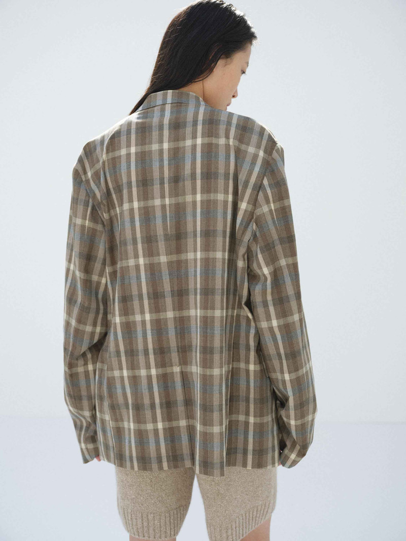 SUPER FINE TROPICAL WOOL CHECK JACKET 6