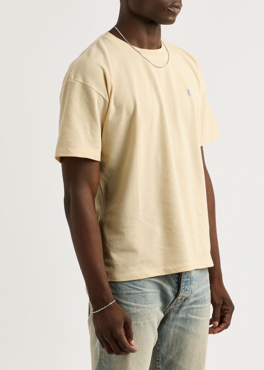 Cassandre logo-embroidered cotton-blend T-shirt - 2