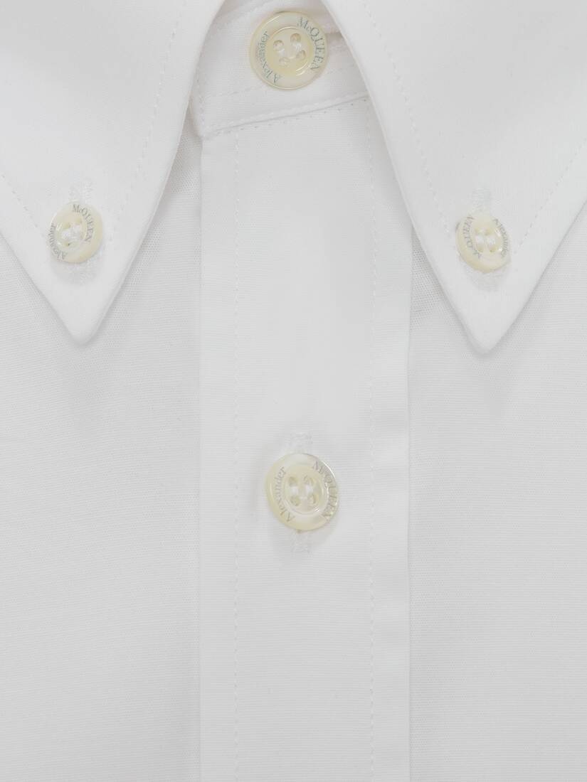 Men's Cotton Poplin Shirt in White - 2