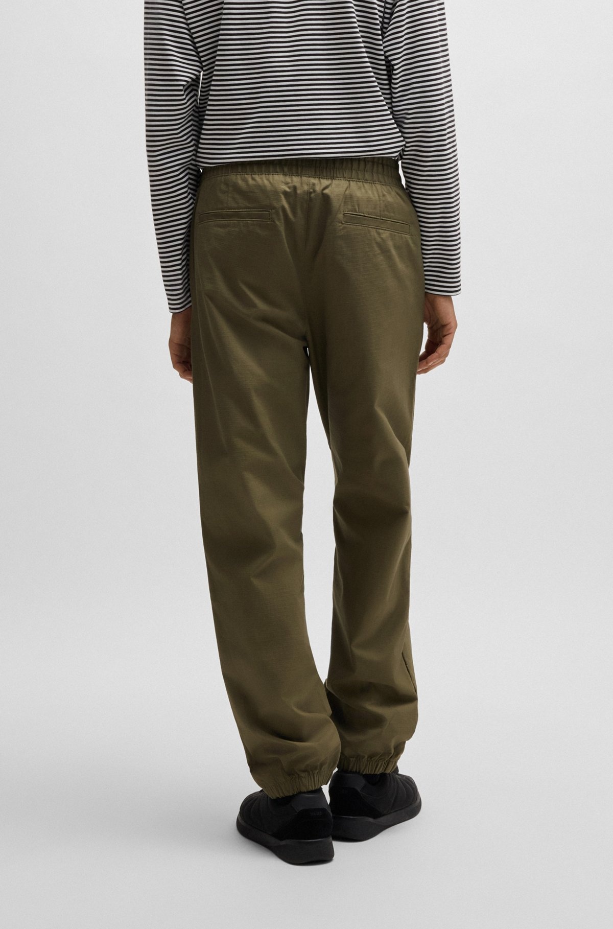 TAPERED-FIT TROUSERS IN STRUCTURED COTTON - 4