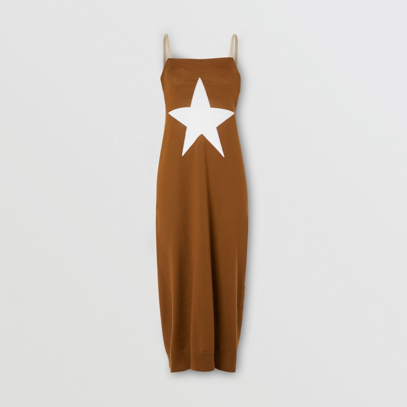 Star Motif Wool Reconstructed Sweater Dress 1