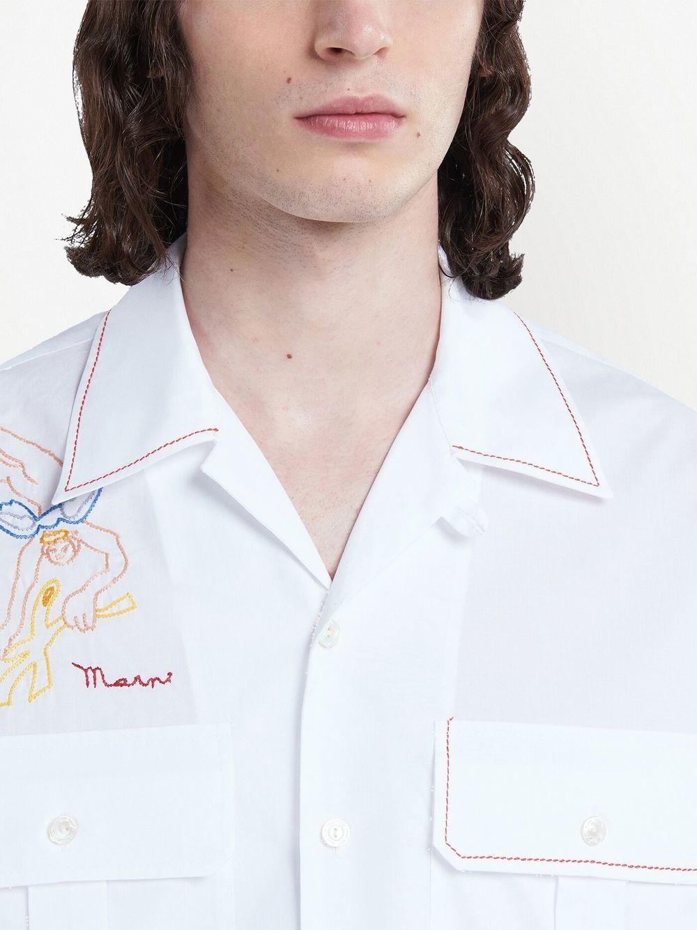 embroidered-logo short-sleeve shirt - 5