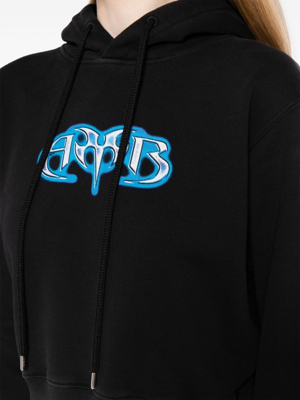 logo-print cotton hoodie - 5