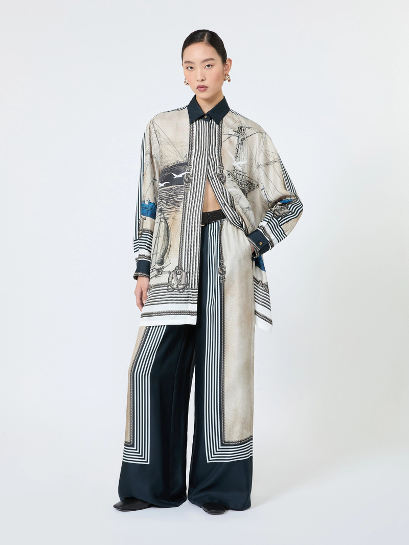 Max Mara TEGLIA Oversized printed silk shirt - STONE outlook