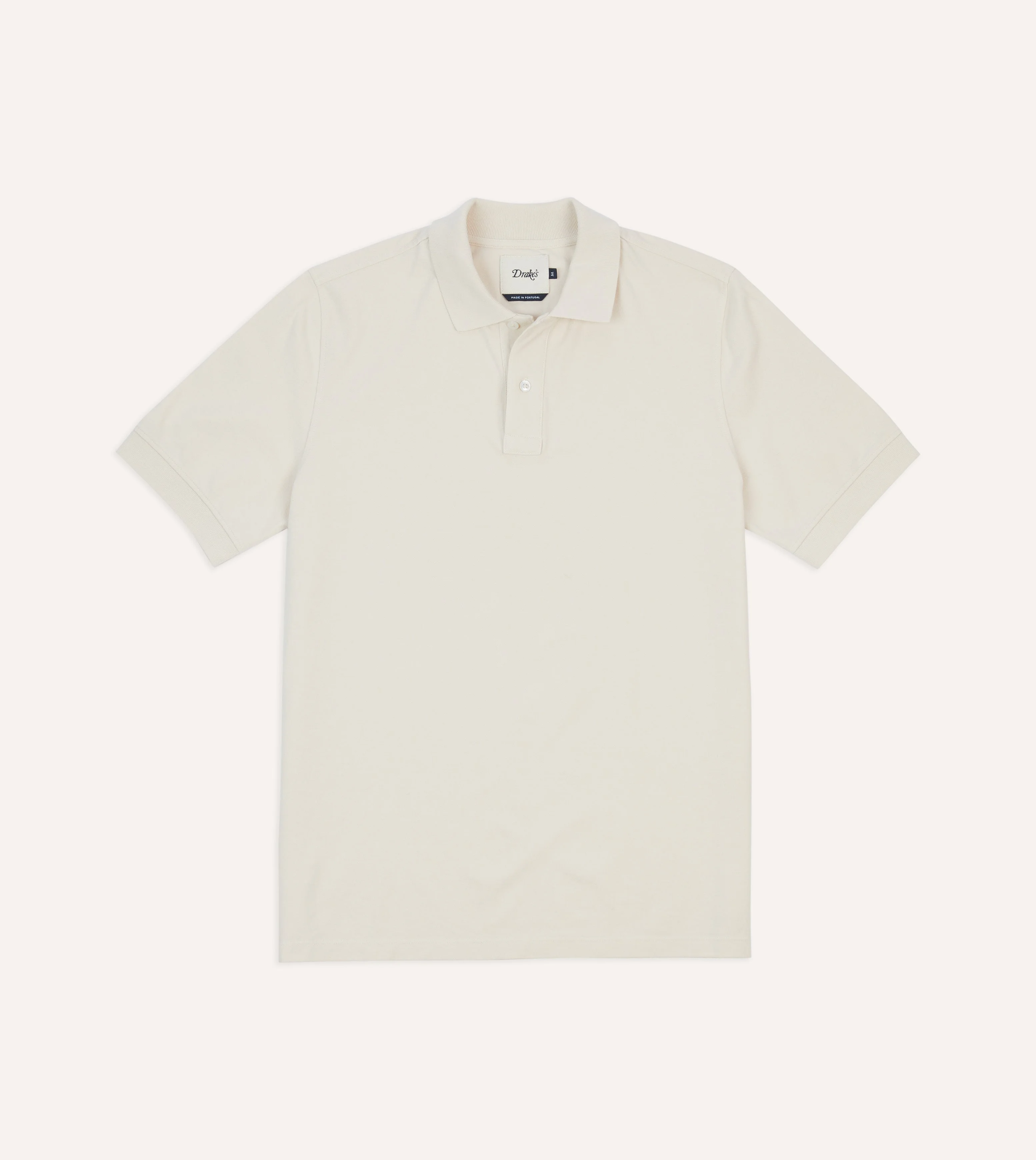 Ecru Piqué Cotton Polo Shirt - 1