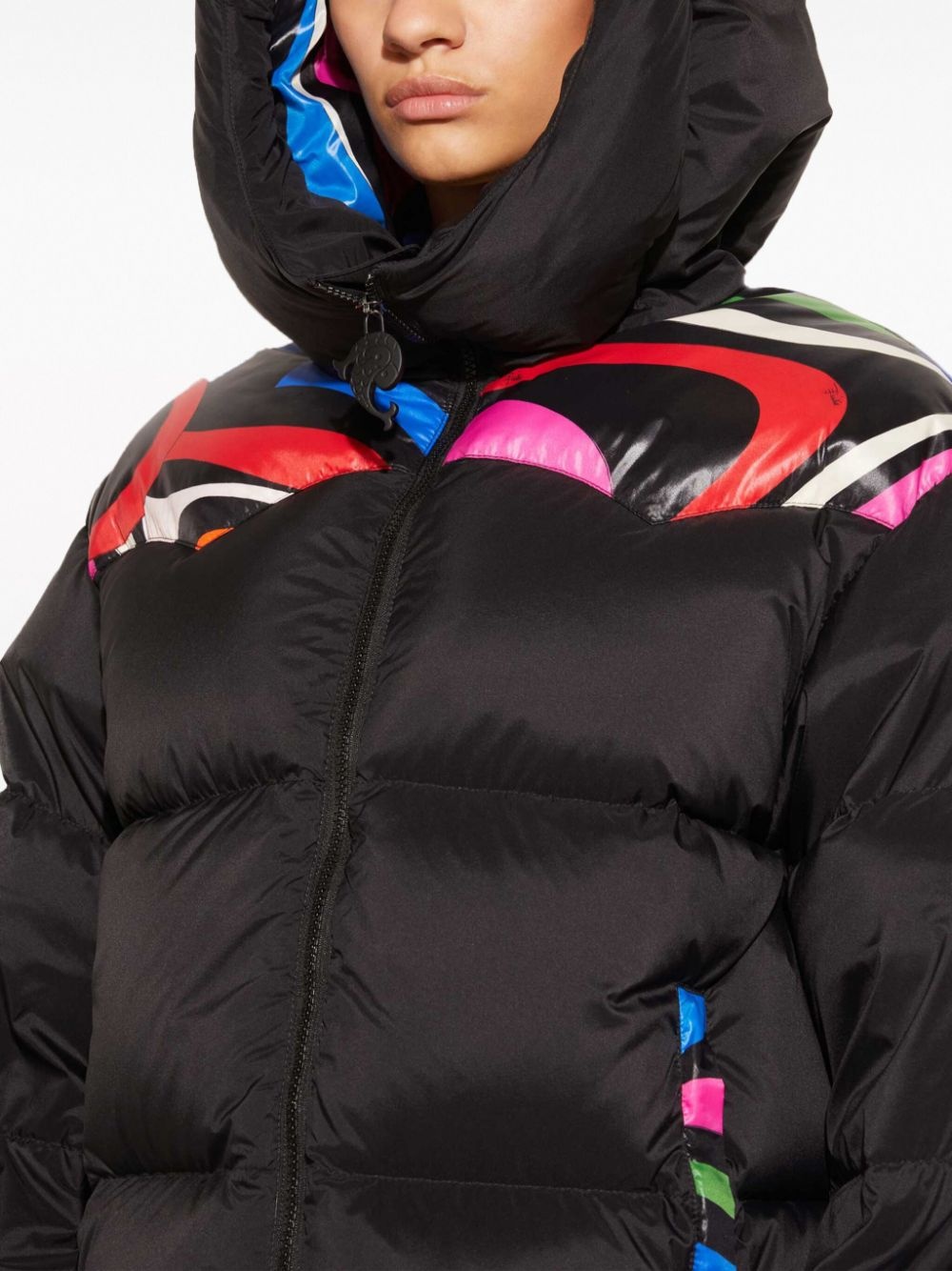 Onde-panelling hooded puffer jacket - 5
