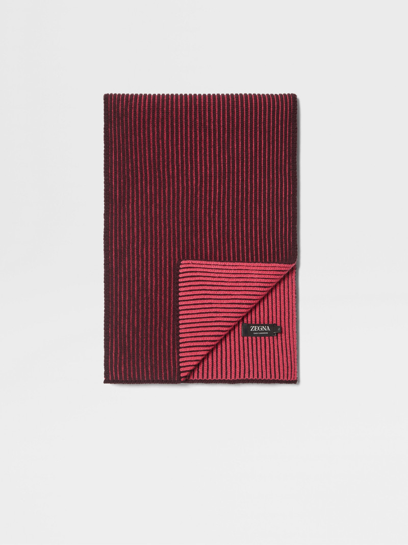 FUCHSIA AND DARK PURPLE OASI CASHMERE SCARF 1