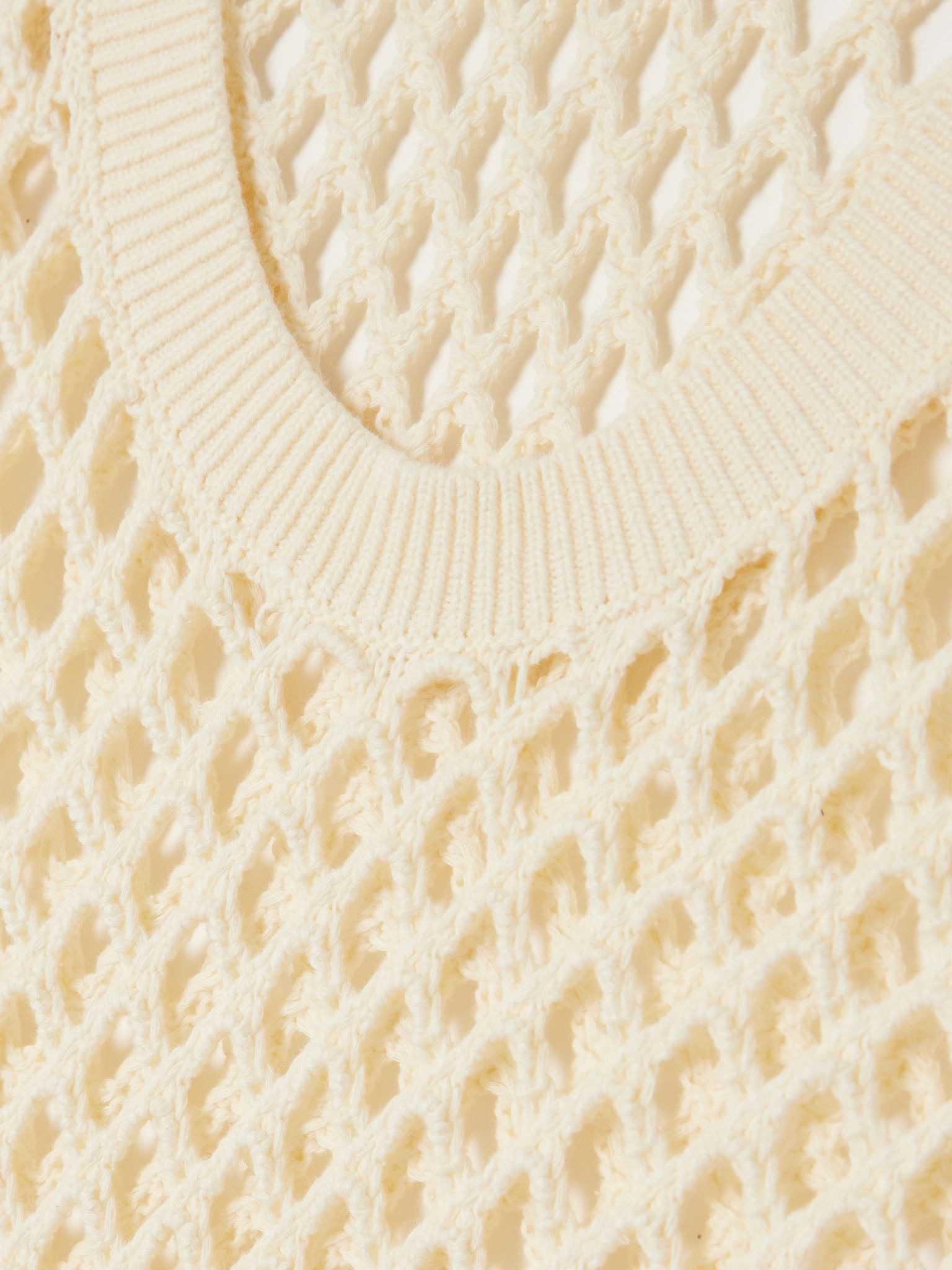 Illaria crocheted cotton midi dress Cream - 4