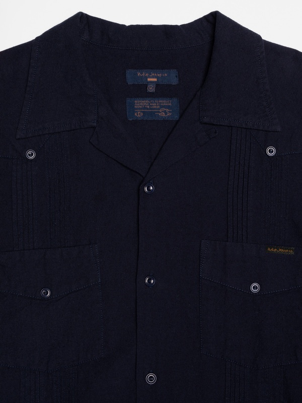 Ryan Pleats Cuban Shirt Blueberry - 3