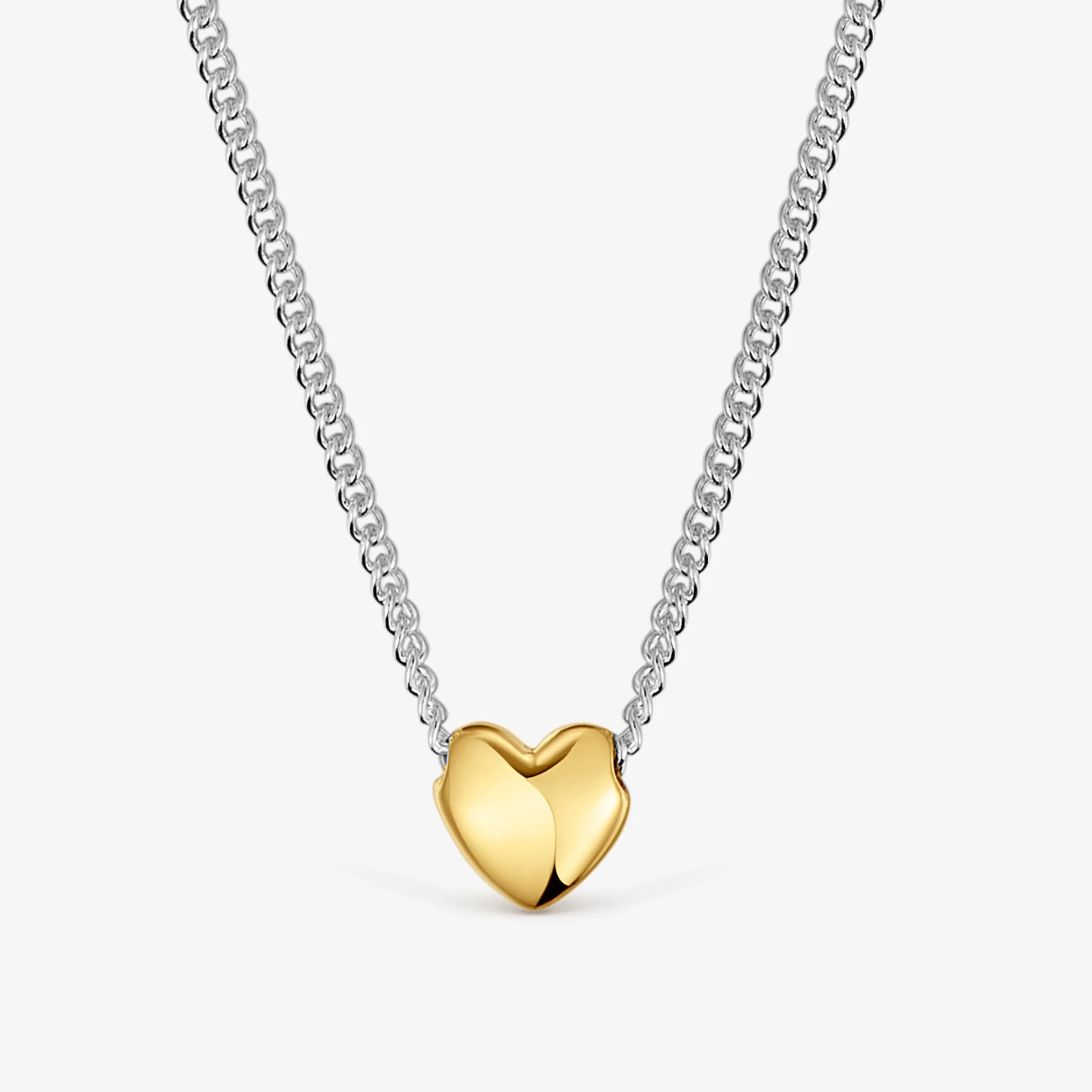 Short two-tone heart Necklace My Other Half - 1