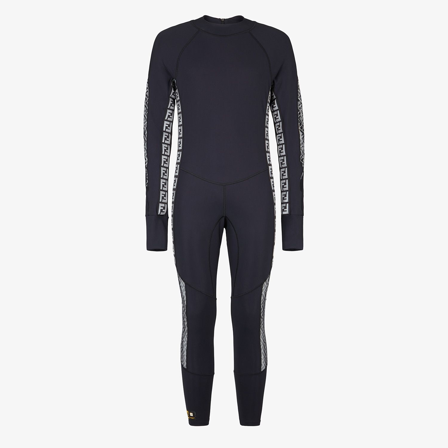 Black stretch fabric running tracksuit - 1