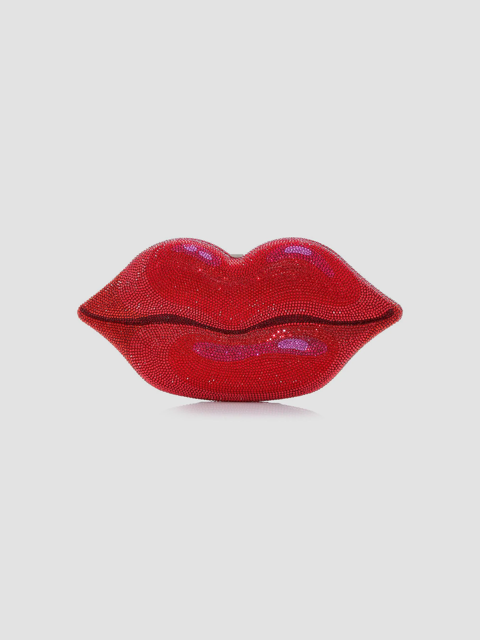 Women's Hot Lips Crystal Clutch - Light Rose - 1