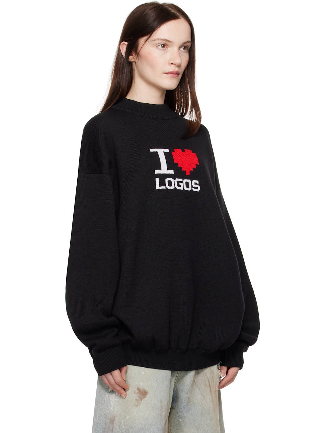 Black 'I Love Logos' Sweater - 2