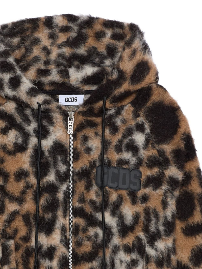 GCDS hooded animal-pattern jacket outlook