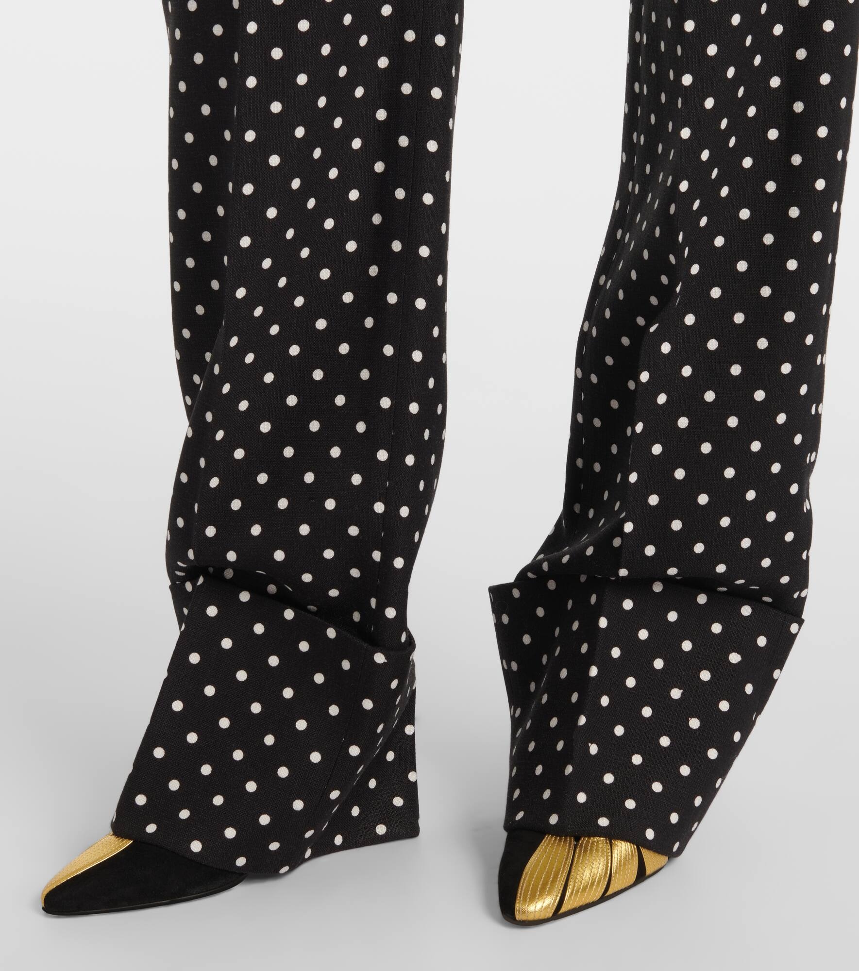 Polka-dot straight pants - 5