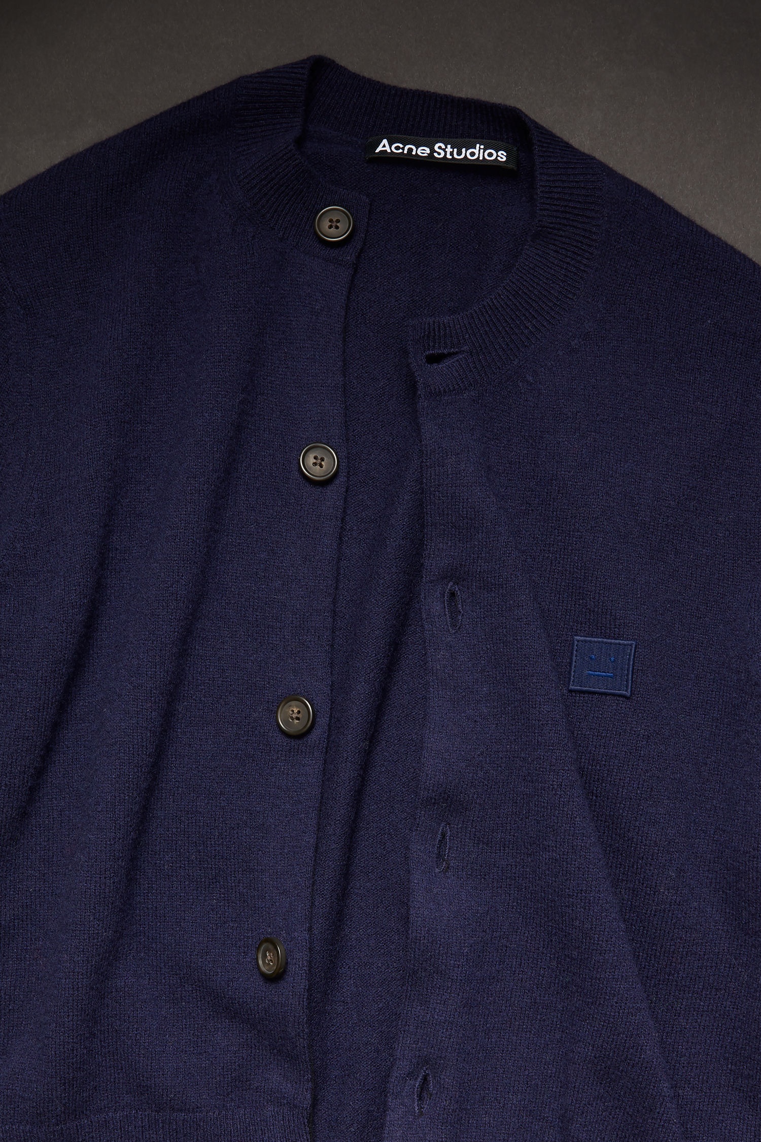 Crew neck cardigan navy blue - 4