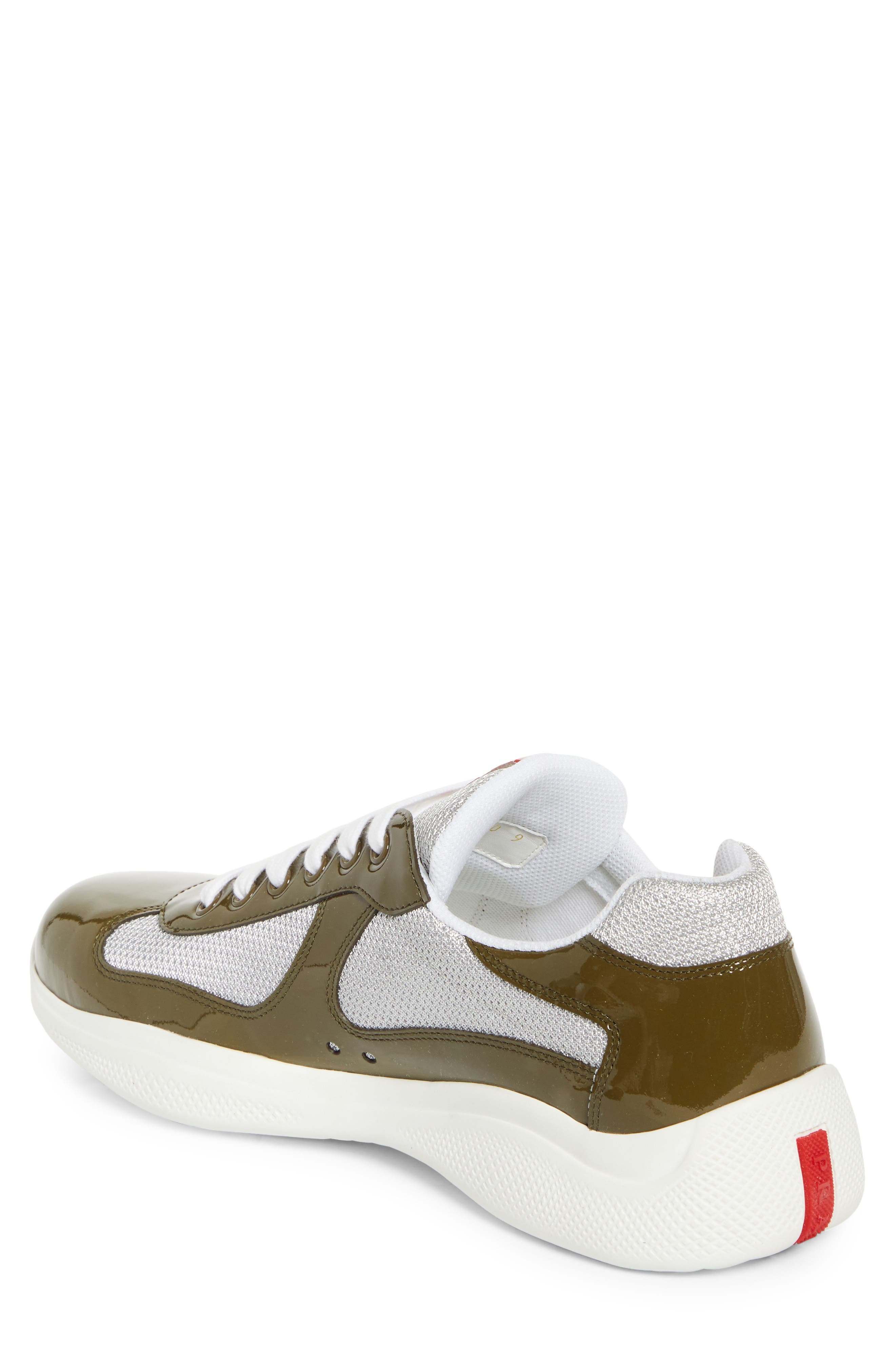 Prada America's Cup Vernice Bike Low Top Sneaker in Loden/Argento at Nordstrom - 3